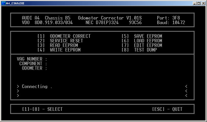 AUDI A4 Chassis B5 Odometer Corrector V1.01S