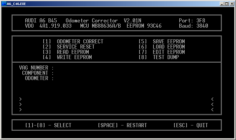 AUDI A6 B45 Odometer Corrector v2.01n